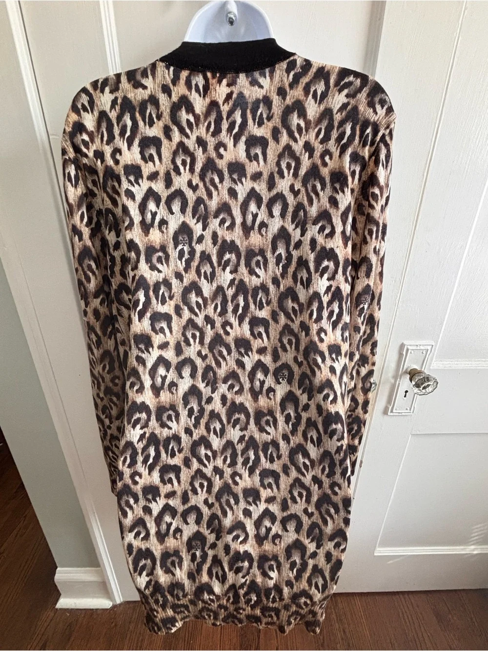 Tory Burch Leopard Print Cardigan Gold Logo Buttons Size M